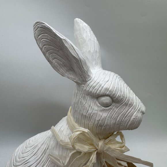 Bunny Rabbit  Easter spring sitting upright resin wood look like style vibe farm - Picture 2 of 10